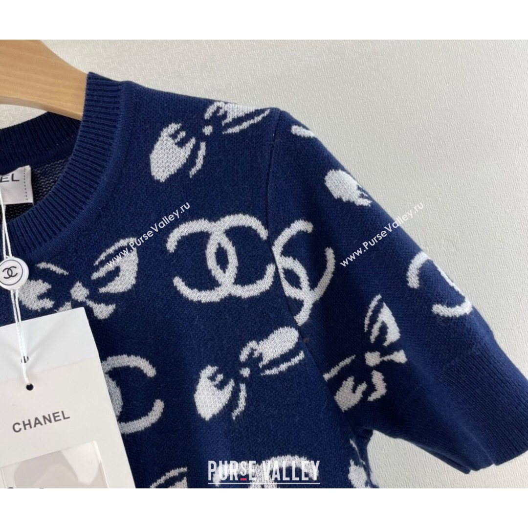 Chanel Cashmere Blend Knit Sweater Navy Blue 2021 (Q-21082635)