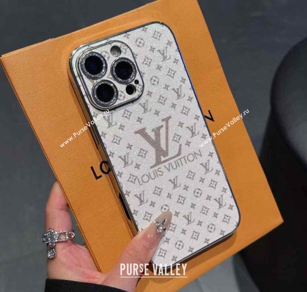 Louis Vuitton iPhone Holder White/Gold 2025 0616 (SHI-250616016)