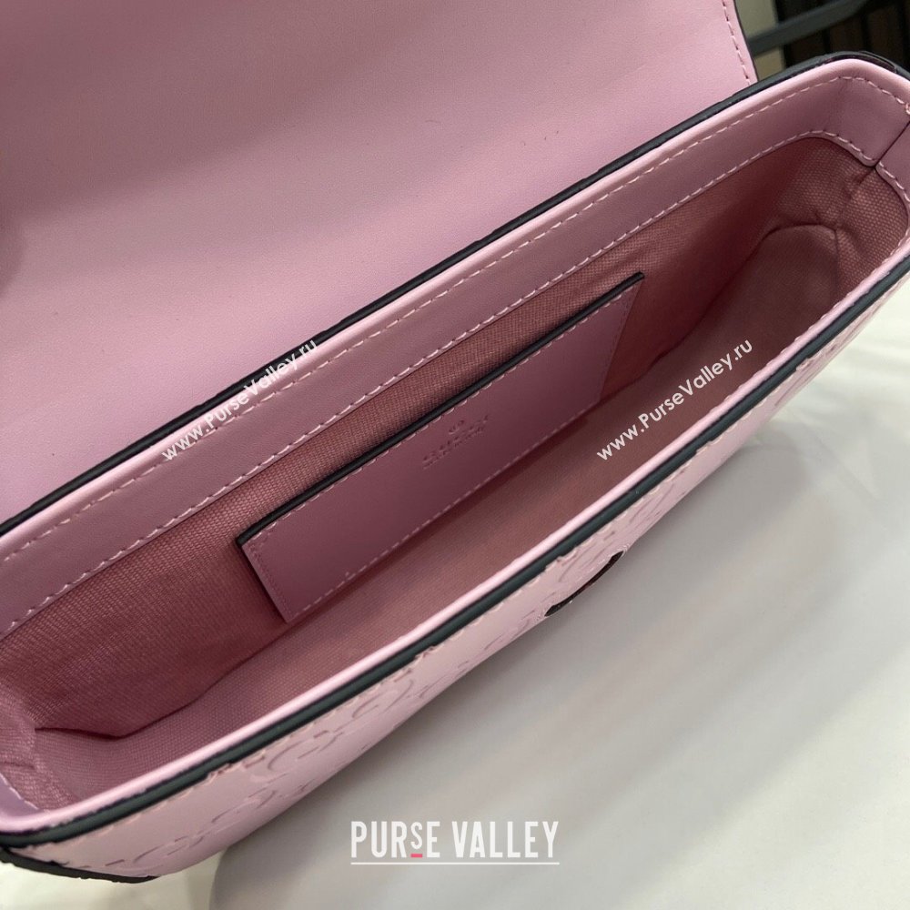 Gucci GG Leather Super Mini Shoulder Bag Black 772794 Lilac 2024 (XLU-24051402)