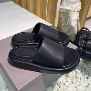 Balenciaga Padded Lambskin Slide Sandals Black 2021 (MD-21010860)