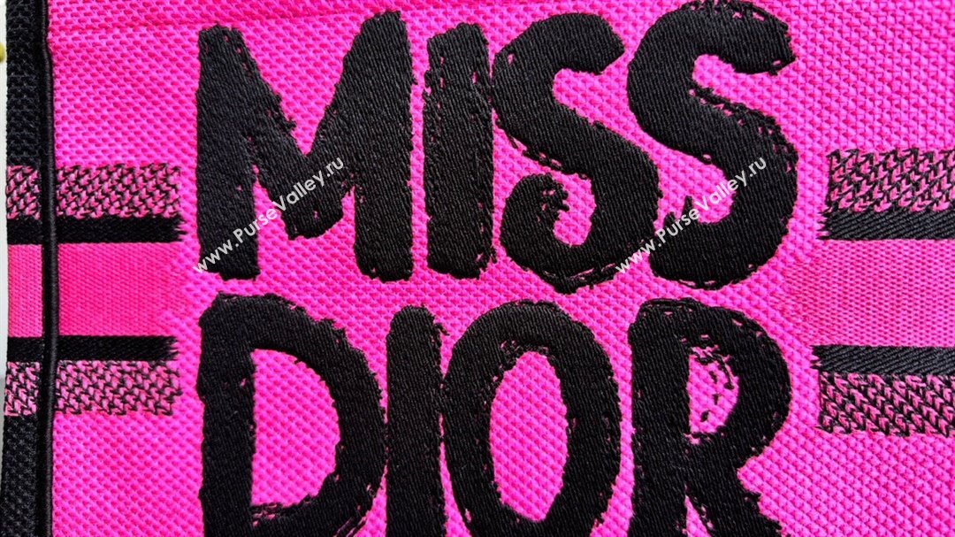 Dior Small Book Tote bag in Two-Tone Fuchsia and Purple Miss Dior Graffiti Embroidery 1286 2024 (DMZ-24082320)