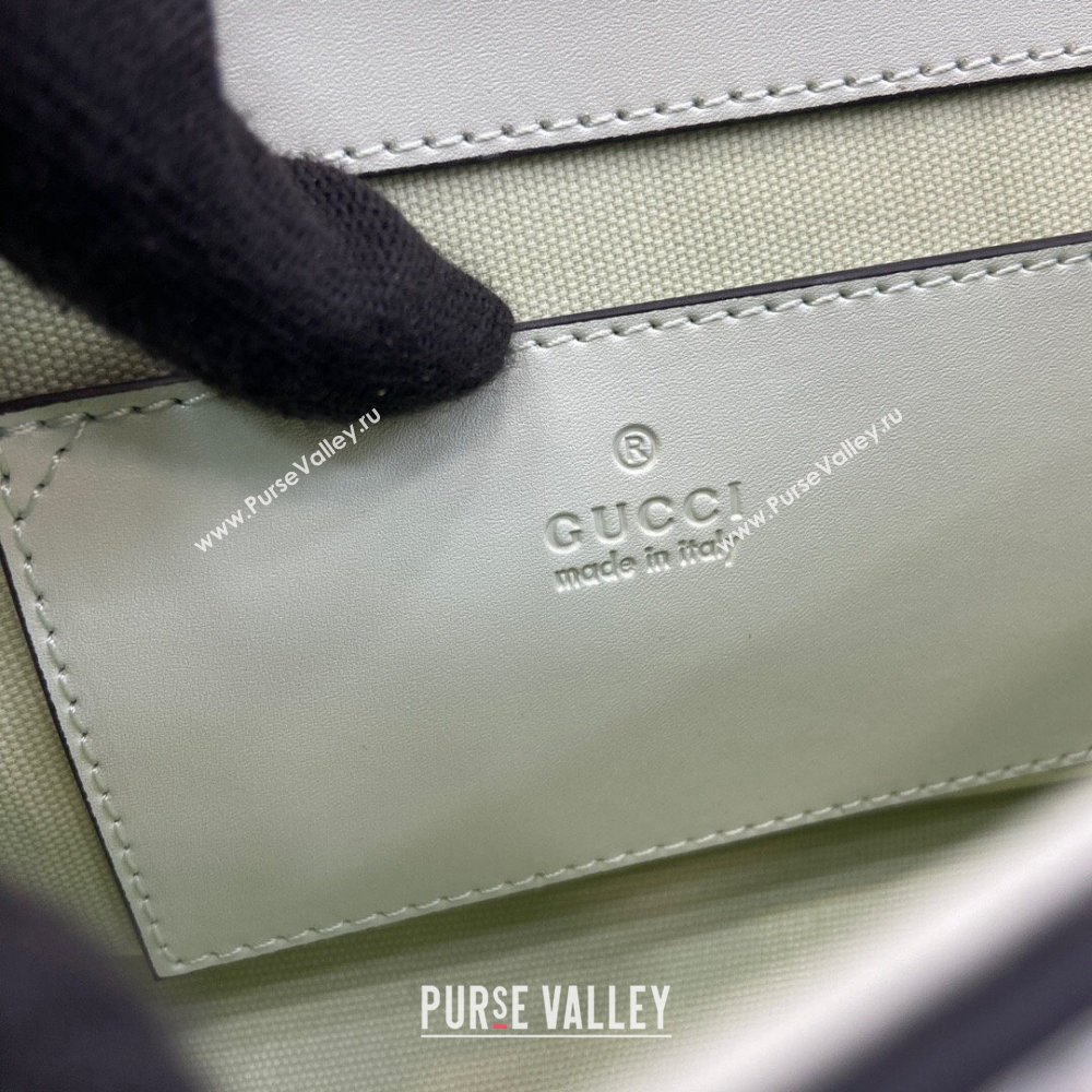 Gucci GG Leather Super Mini Shoulder Bag Black 772794 Green 2024 (XLU-24051403)
