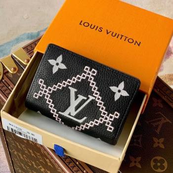 Louis Vuitton Cléa Wallet in Embroidered Quilted Leather M81139 Black 2022 (KI-22031502)