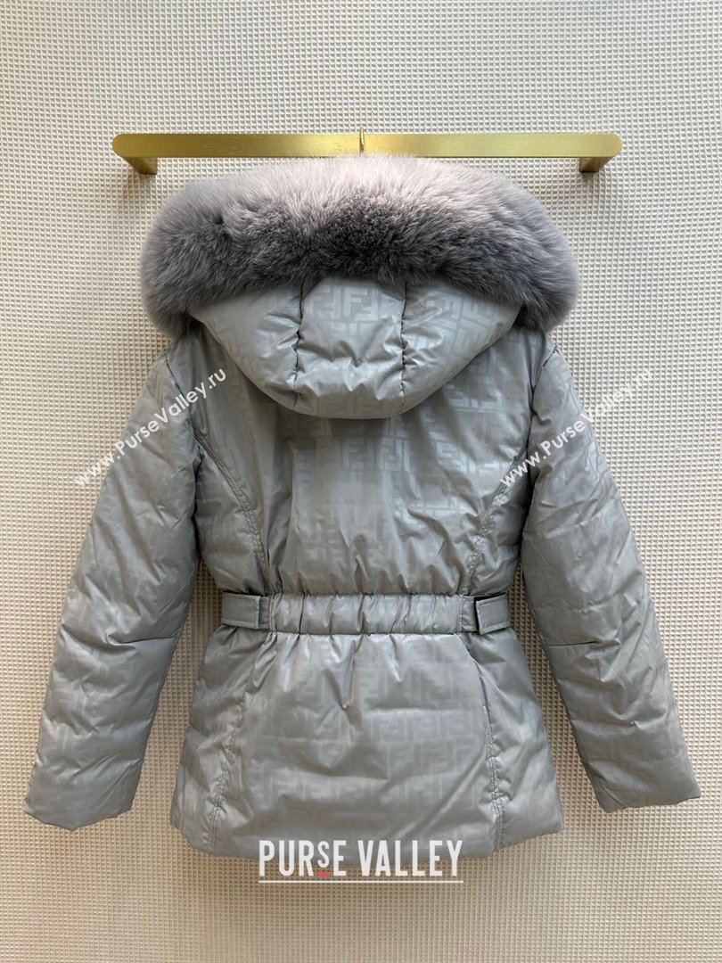 Fendi Reversible FF Down Jacket F110952 Grey 2023 (Q-23110952)