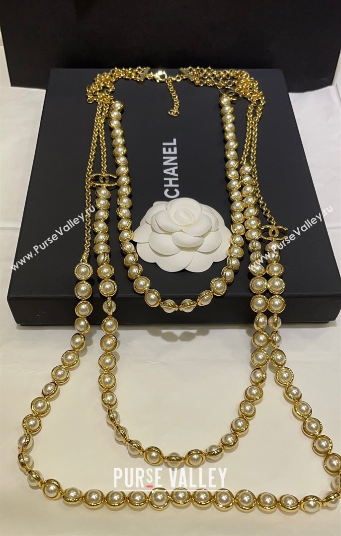 Chanel Pearls Long Necklace CH101063 Gold 2024 (YF-24101063)