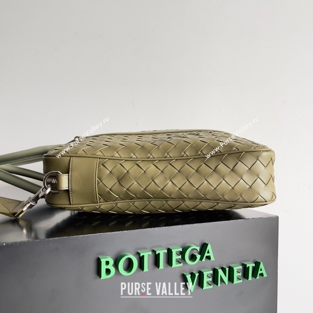 Bottega Veneta Slim Classic Briefcase Bag in Intrecciato Leather 690702 Green 2024 (MS-24013039)