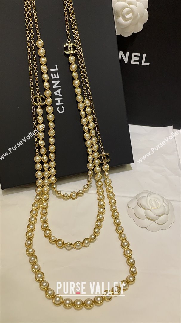 Chanel Pearls Long Necklace CH101063 Gold 2024 (YF-24101063)