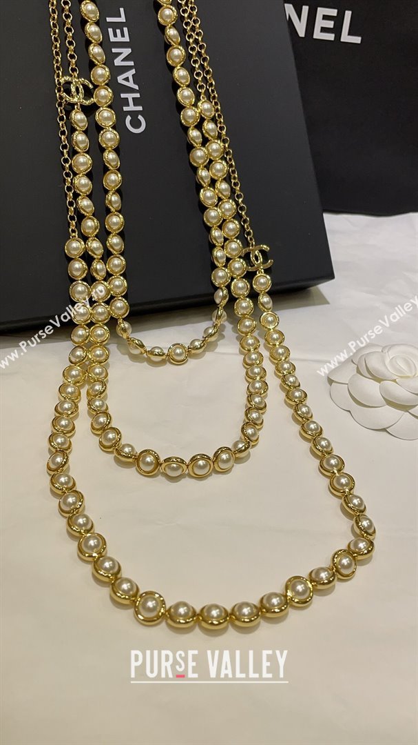 Chanel Pearls Long Necklace CH101063 Gold 2024 (YF-24101063)