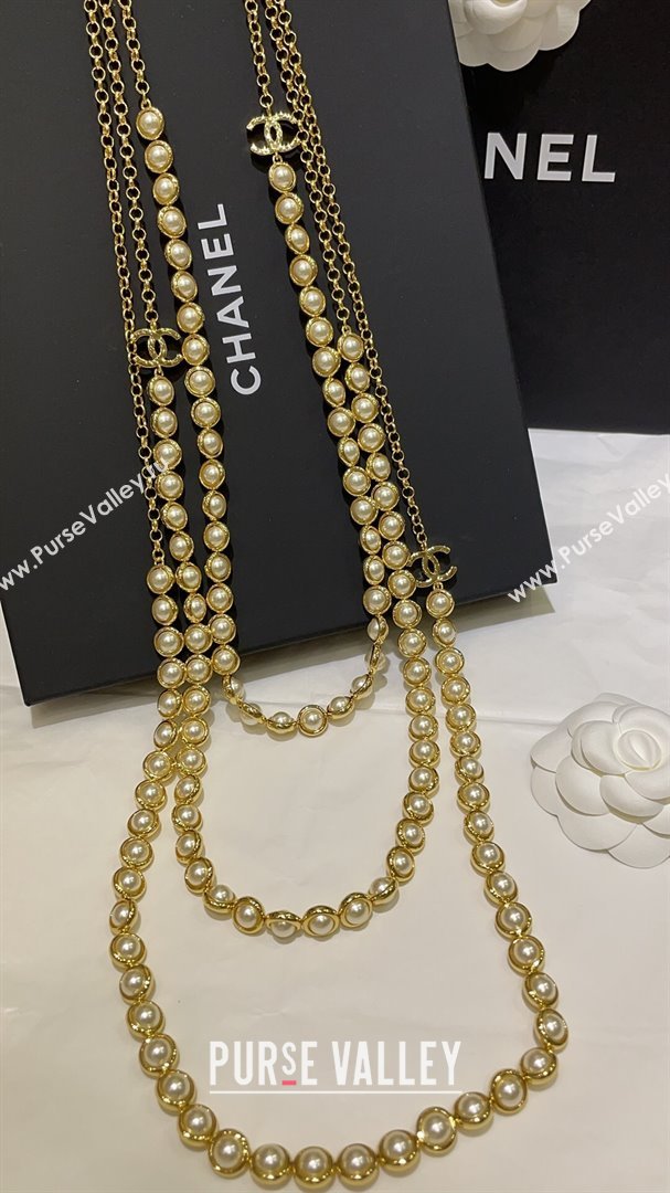 Chanel Pearls Long Necklace CH101063 Gold 2024 (YF-24101063)