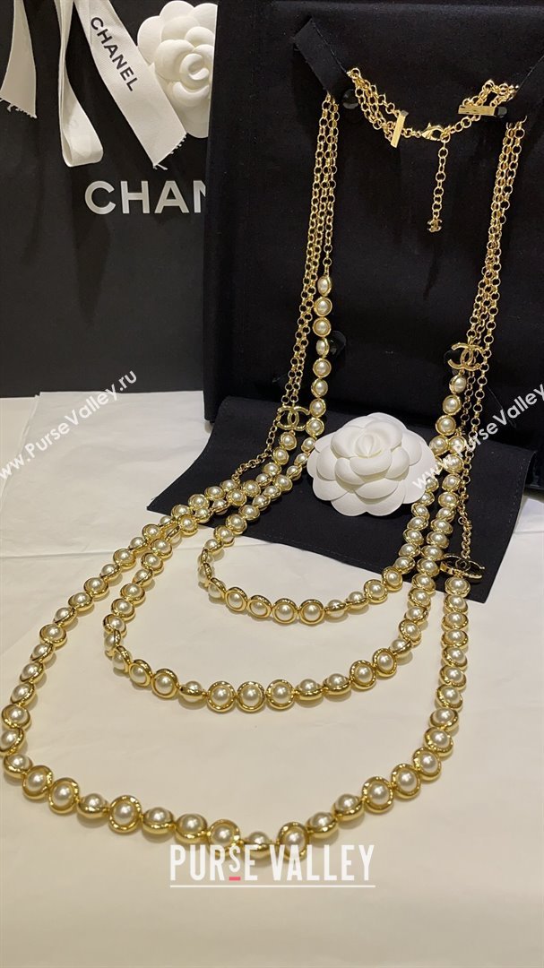 Chanel Pearls Long Necklace CH101063 Gold 2024 (YF-24101063)