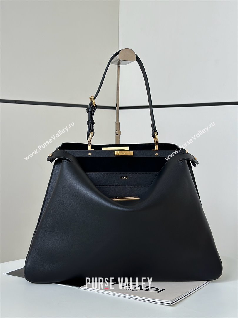 Fendi Peekaboo Soft Large Bag in Calfskin Leather Bag 80172L Black 2024 TOP (CL-241102001)