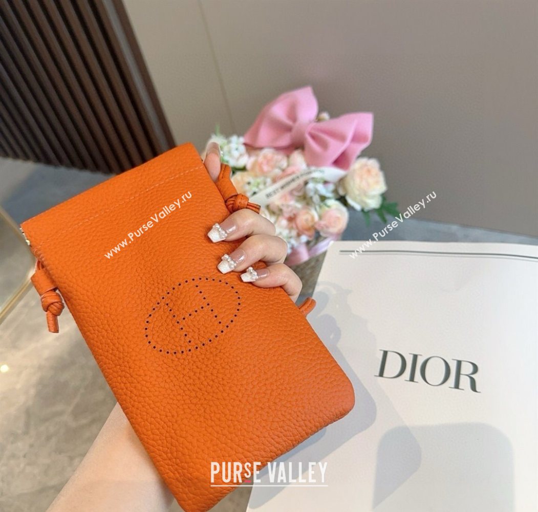 Hermes Grained Phone Mini Bag Orange 2025 0616 (SHI-250616023)