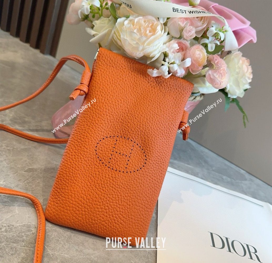Hermes Grained Phone Mini Bag Orange 2025 0616 (SHI-250616023)