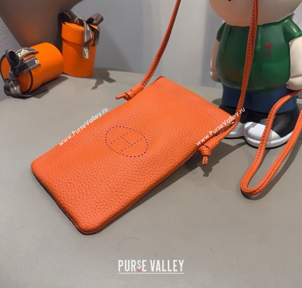 Hermes Grained Phone Mini Bag Orange 2025 0616 (SHI-250616023)