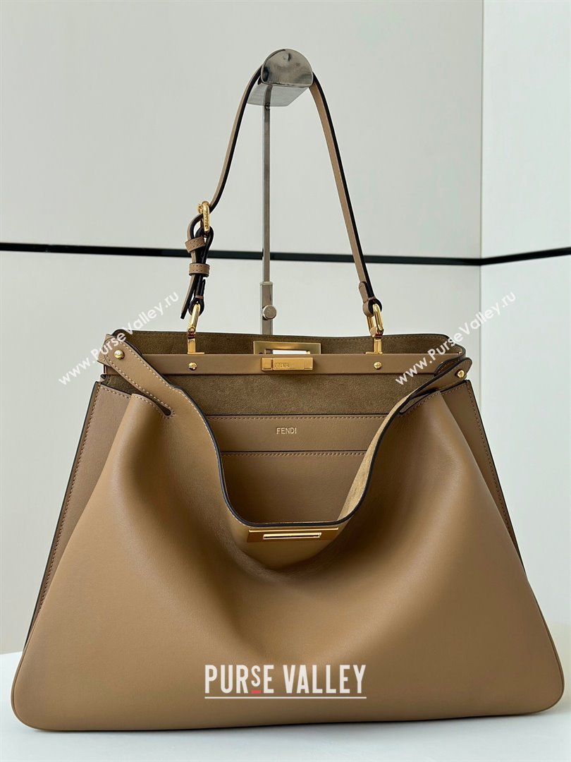 Fendi Peekaboo Soft Large Bag in Calfskin Leather Bag 80172L Beige 2024 TOP (CL-241102002)