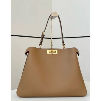 Fendi Peekaboo Soft Large Bag in Calfskin Leather Bag 80172L Beige 2024 TOP (CL-241102002)