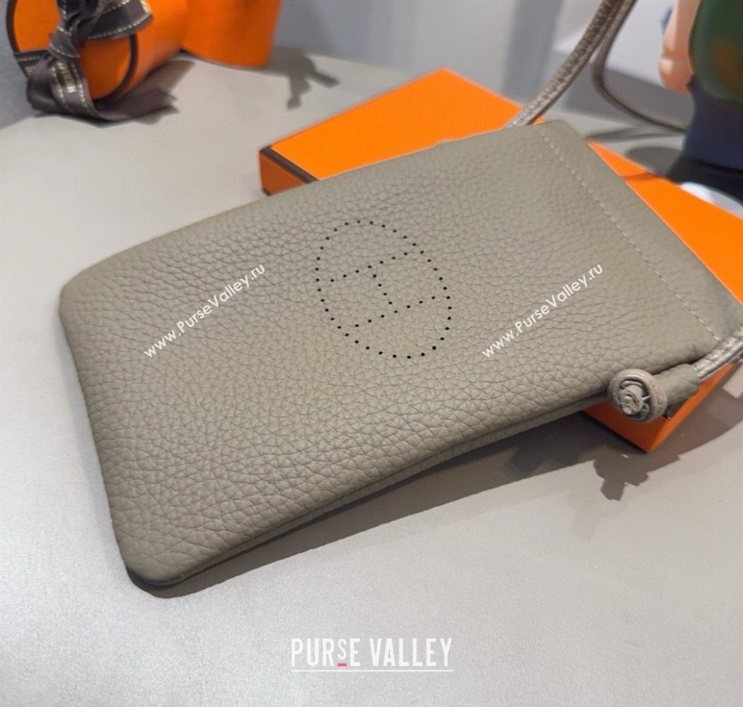 Hermes Grained Phone Mini Bag Grey 2025 0616 (SHI-250616024)