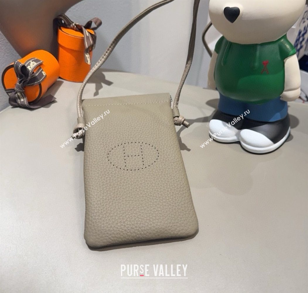 Hermes Grained Phone Mini Bag Grey 2025 0616 (SHI-250616024)