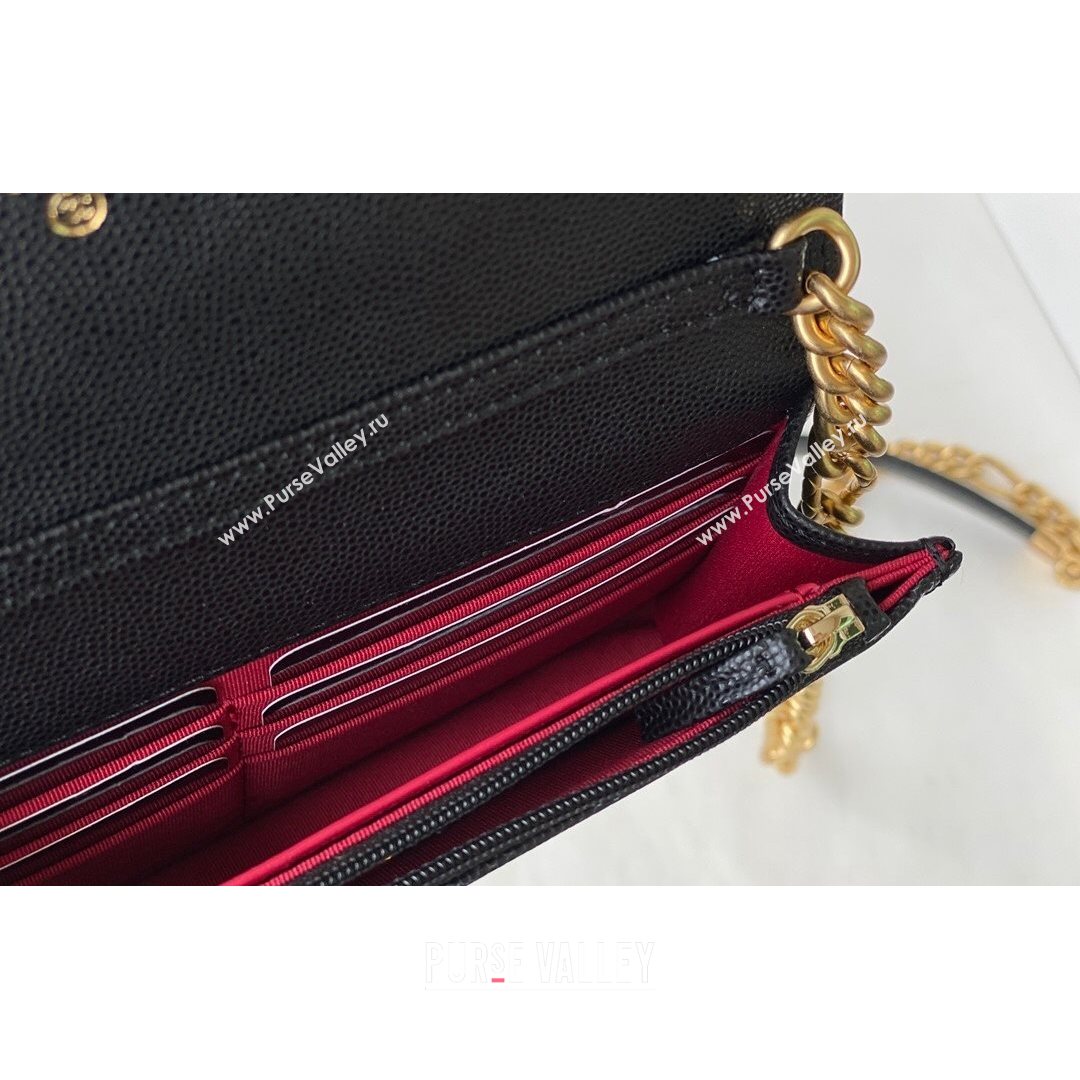 Chanel Grained Calfskin & Gold-Tone Metal Wallet on Chain WOC AP2332 Black 2021 (SM-21082706)