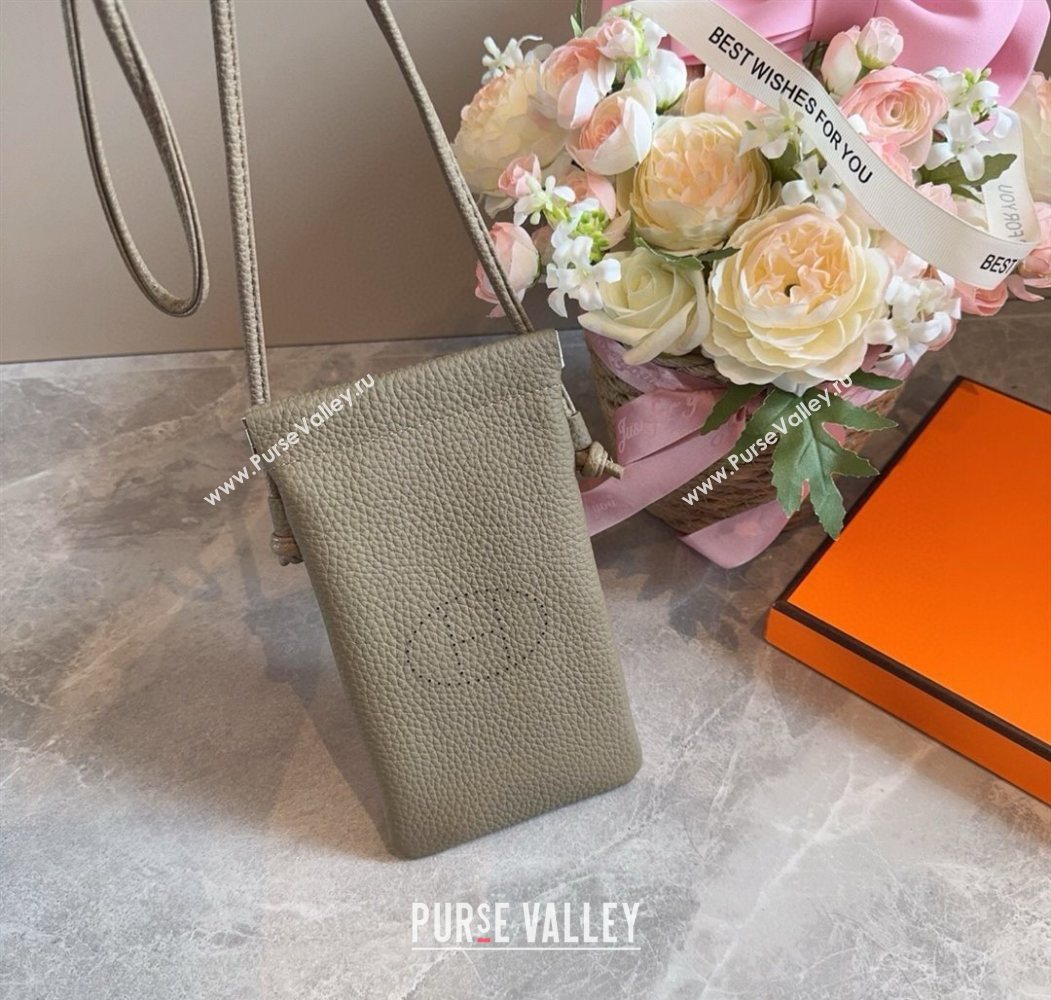 Hermes Grained Phone Mini Bag Grey 2025 0616 (SHI-250616024)