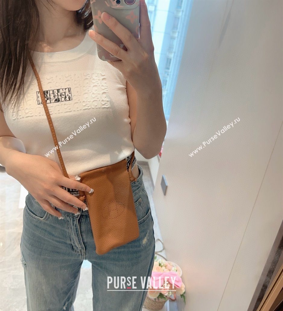 Hermes Grained Phone Mini Bag Brown 2025 0616 (SHI-250616025)