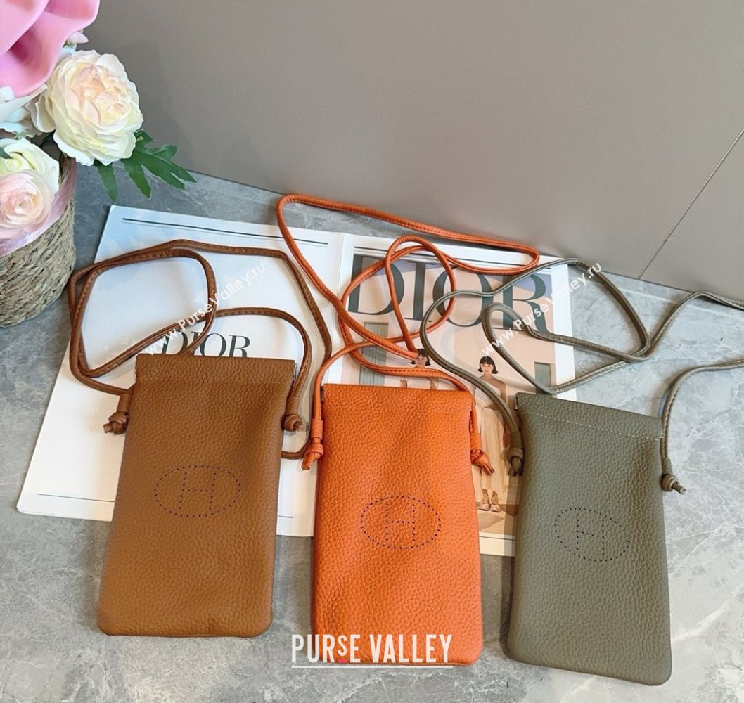Hermes Grained Phone Mini Bag Grey 2025 0616 (SHI-250616024)