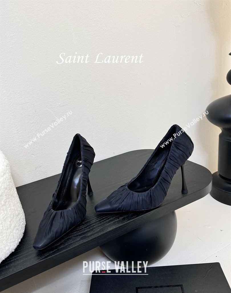 Saint Laurent Mesh Covered High Heel Pumps 11cm Dark Blue 2025 (MD-250424023)