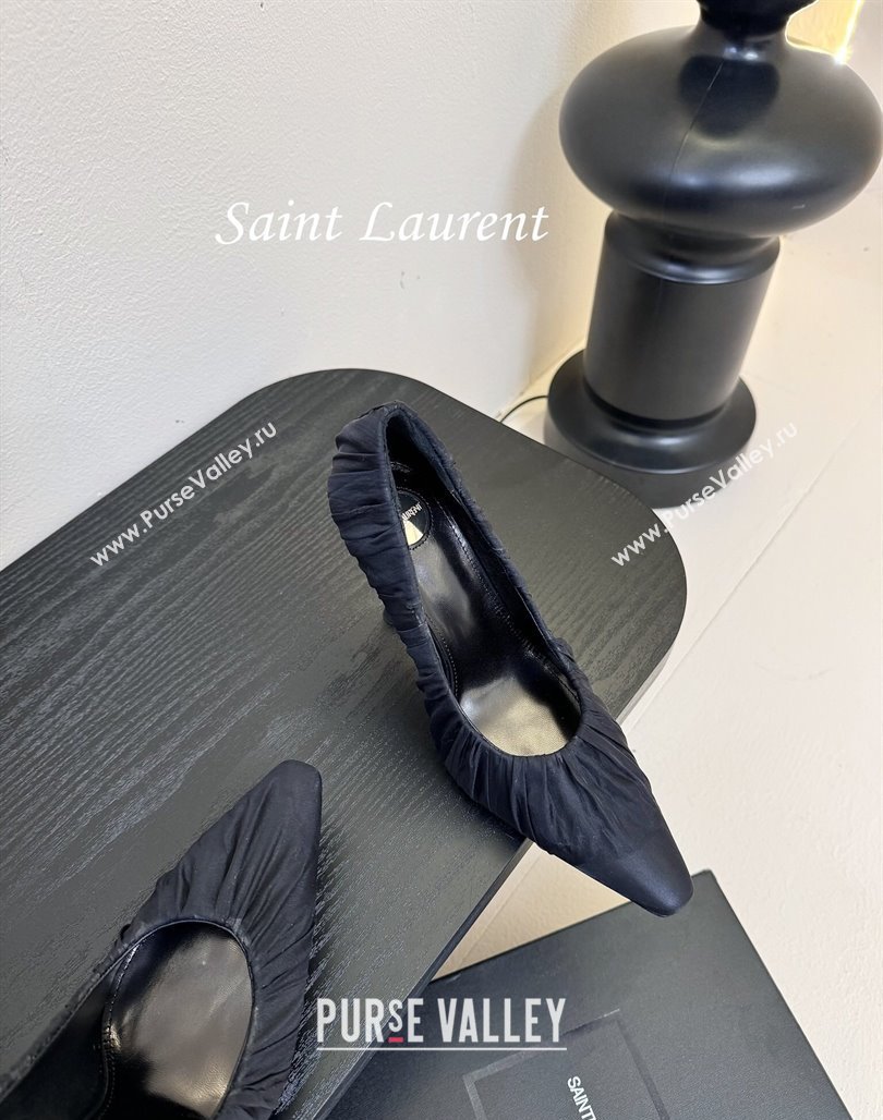 Saint Laurent Mesh Covered High Heel Pumps 11cm Dark Blue 2025 (MD-250424023)