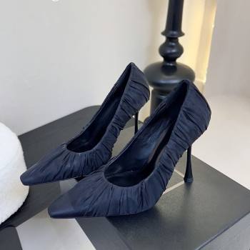 Saint Laurent Mesh Covered High Heel Pumps 11cm Dark Blue 2025 (MD-250424023)