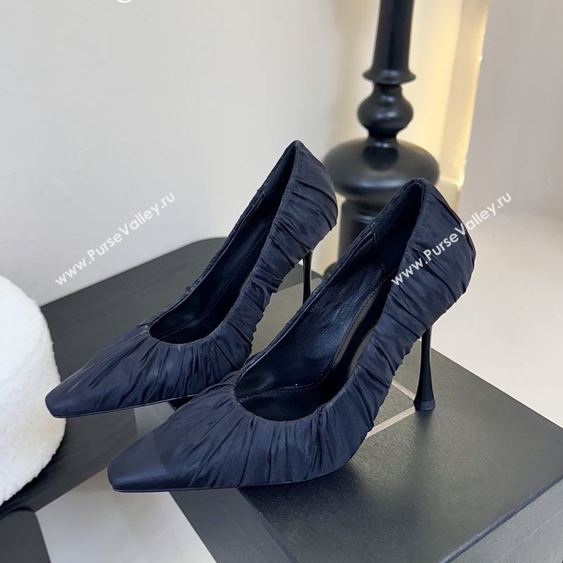 Saint Laurent Mesh Covered High Heel Pumps 11cm Dark Blue 2025 (MD-250424023)