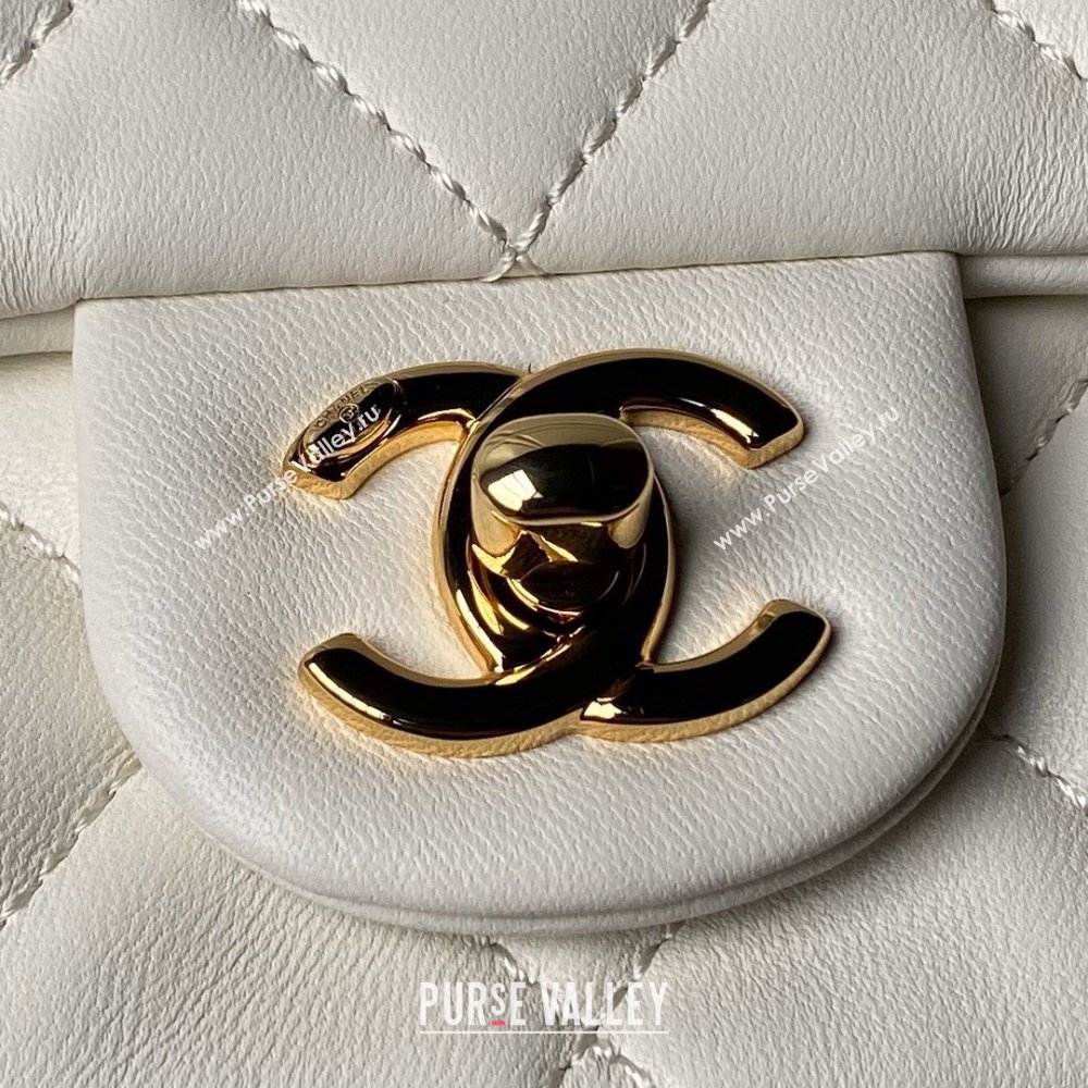 Chanel Mini Flap Bag with Top Handle AS4847 White 2024 (YEZI-24051302)