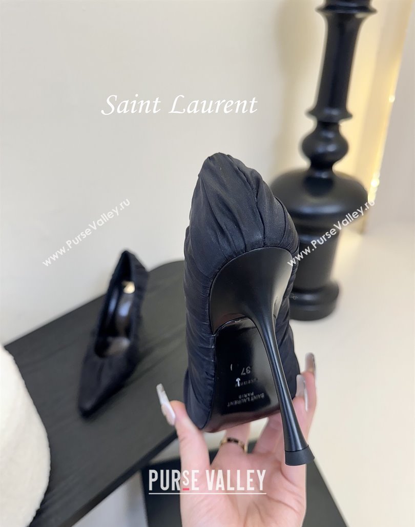 Saint Laurent Mesh Covered High Heel Pumps 11cm Dark Blue 2025 (MD-250424023)