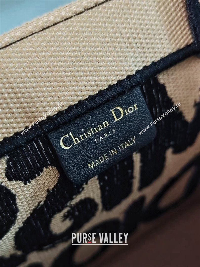 Dior Small Book Tote bag in Beige and Black Miss Dior Graffiti Embroidery 1286 2024 (DMZ-24082305)