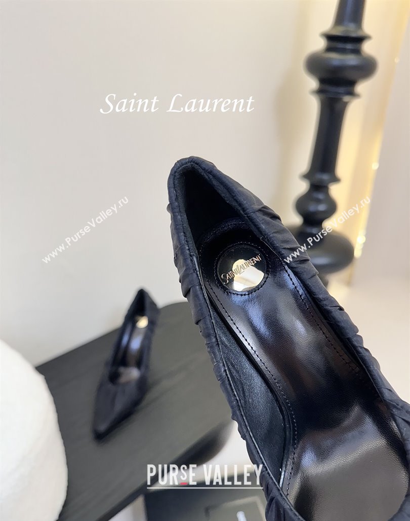 Saint Laurent Mesh Covered High Heel Pumps 11cm Dark Blue 2025 (MD-250424023)