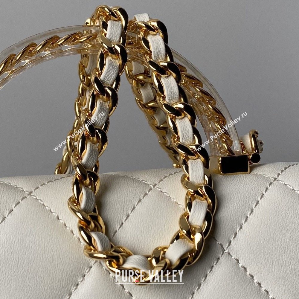 Chanel Mini Flap Bag with Top Handle AS4847 White 2024 (YEZI-24051302)