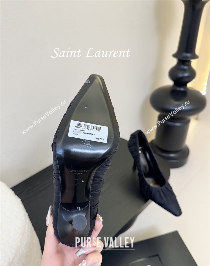 Saint Laurent Mesh Covered High Heel Pumps 11cm Dark Blue 2025 (MD-250424023)