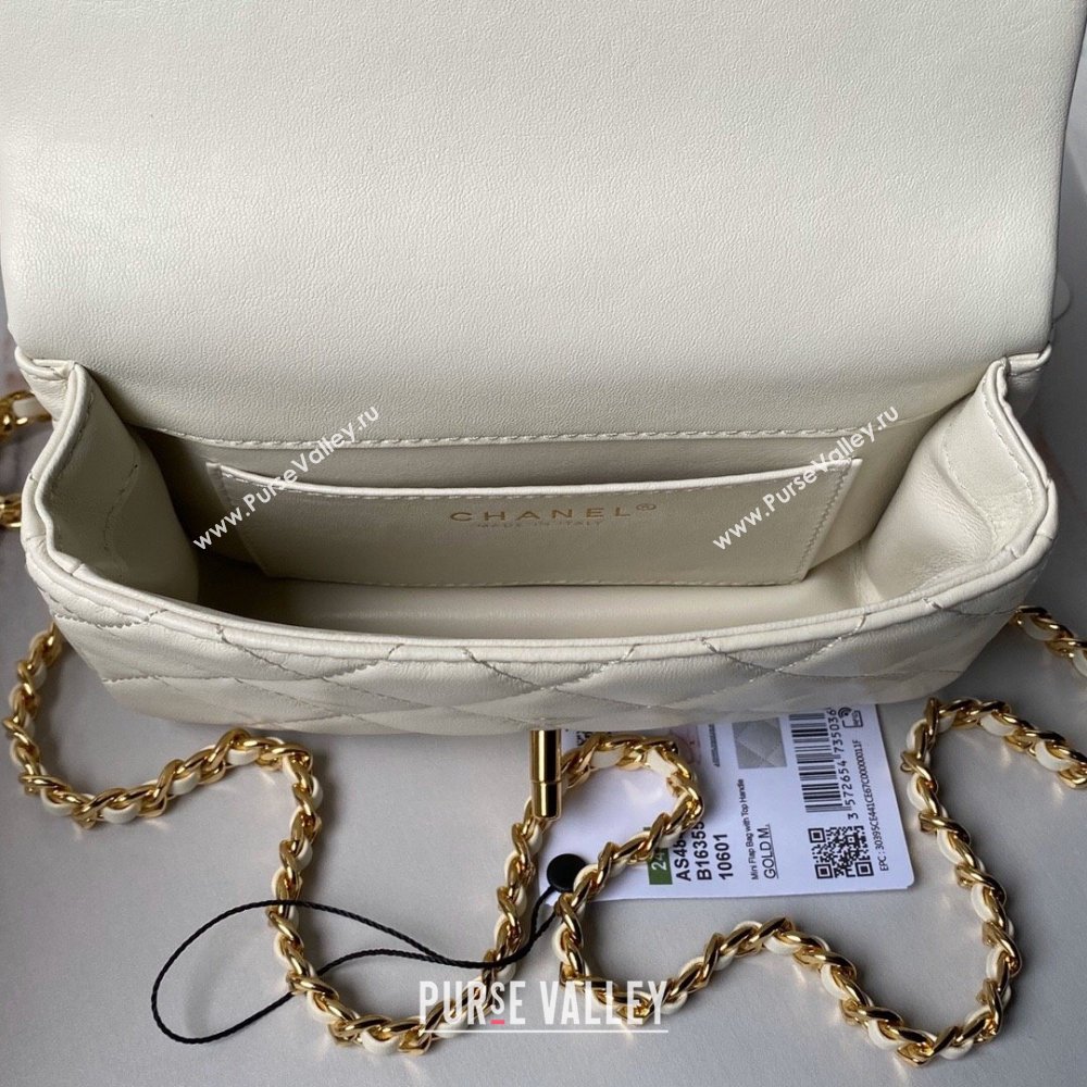 Chanel Mini Flap Bag with Top Handle AS4847 White 2024 (YEZI-24051302)