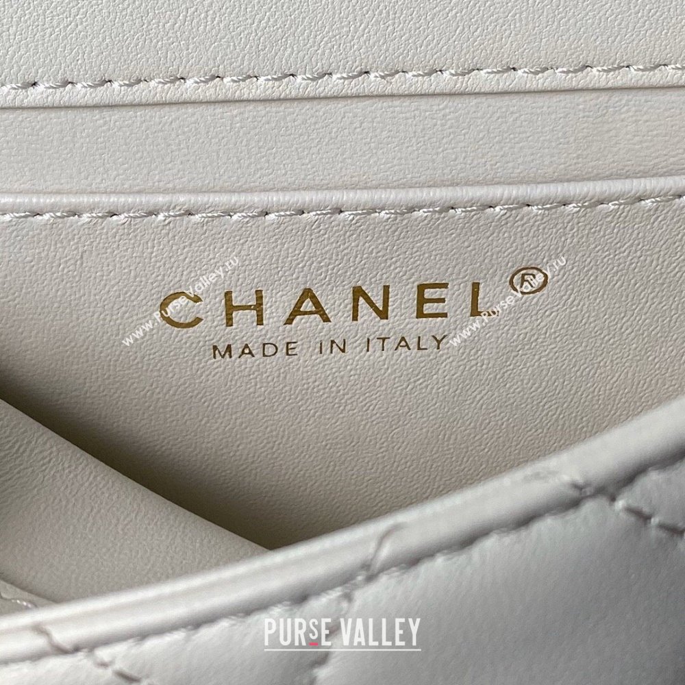 Chanel Mini Flap Bag with Top Handle AS4847 White 2024 (YEZI-24051302)