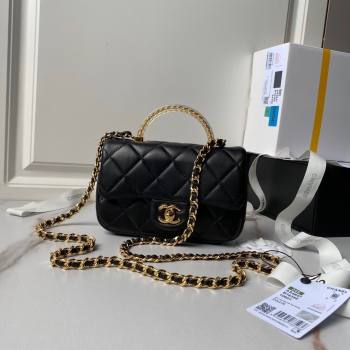 Chanel Mini Flap Bag with Top Handle AS4847 Black 2024 (YEZI-24051303)
