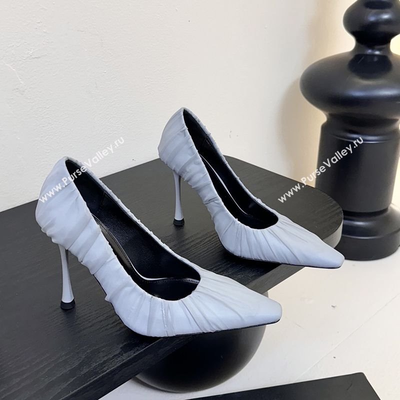 Saint Laurent Mesh Covered High Heel Pumps 11cm Light Blue 2025 (MD-250424025)