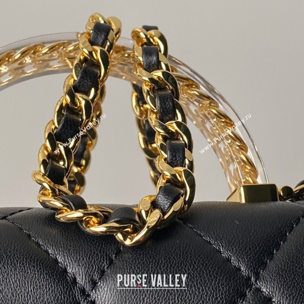 Chanel Mini Flap Bag with Top Handle AS4847 Black 2024 (YEZI-24051303)