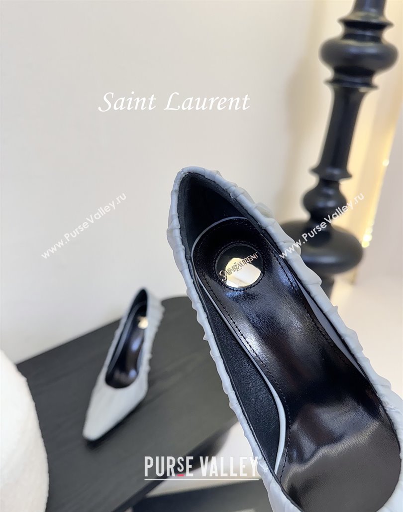Saint Laurent Mesh Covered High Heel Pumps 11cm Light Blue 2025 (MD-250424025)