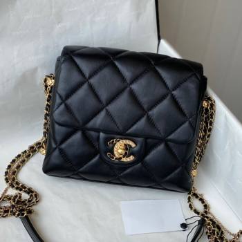 Chanel Lambskin Chain Mini Square Flap Bag AS2588 Black 2021 (SM-21082715)