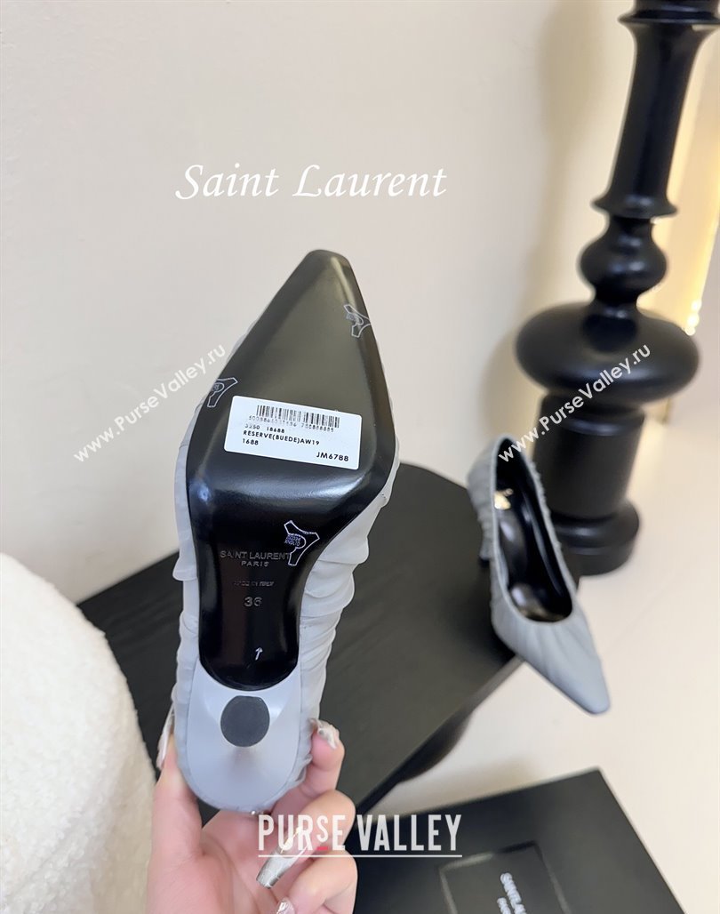 Saint Laurent Mesh Covered High Heel Pumps 11cm Light Blue 2025 (MD-250424025)