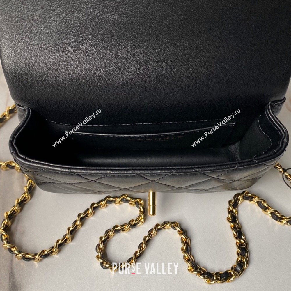 Chanel Mini Flap Bag with Top Handle AS4847 Black 2024 (YEZI-24051303)