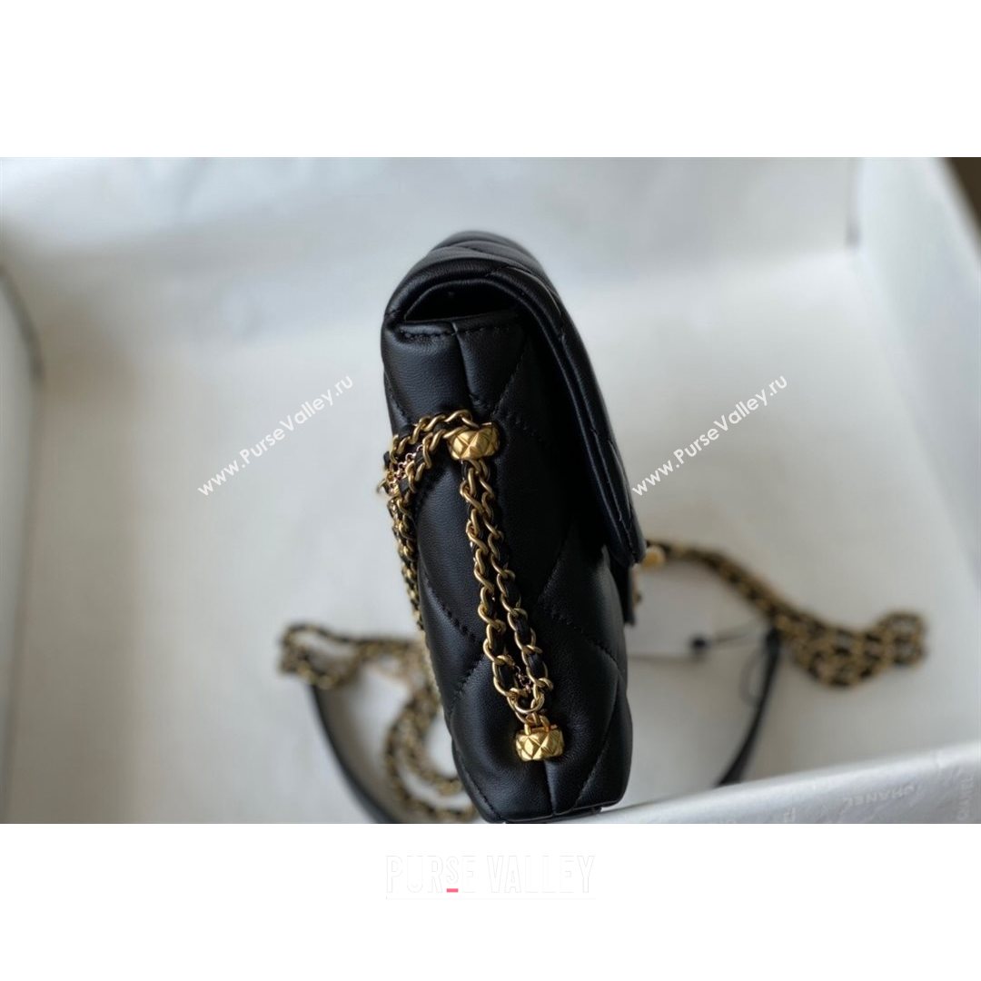 Chanel Lambskin Chain Mini Square Flap Bag AS2588 Black 2021 (SM-21082715)