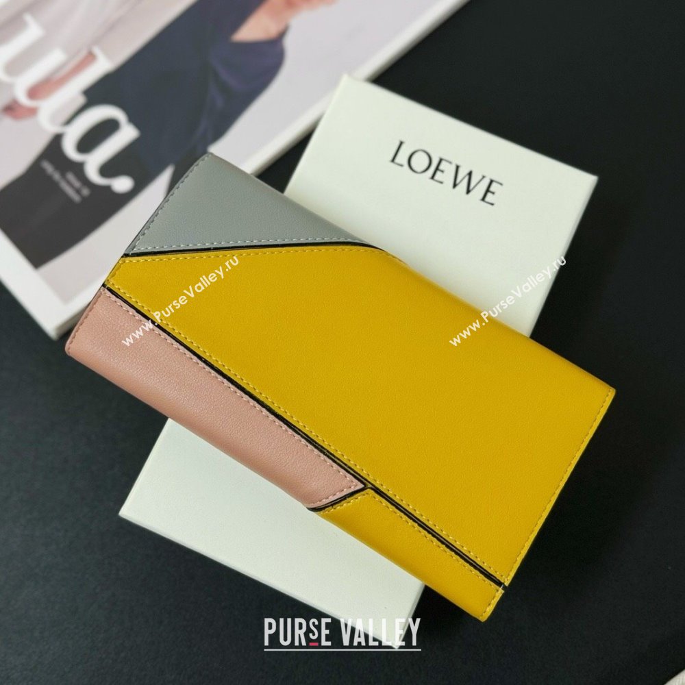 Loewe Puzzle Long Wallet Yellow/Grey 2024 (HY-24032109)