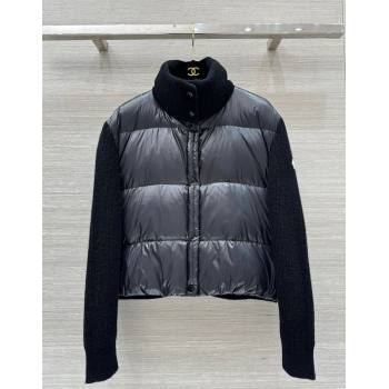 Moncler Knit and Down Jacket Black 2024 1219 (QI-241219036)