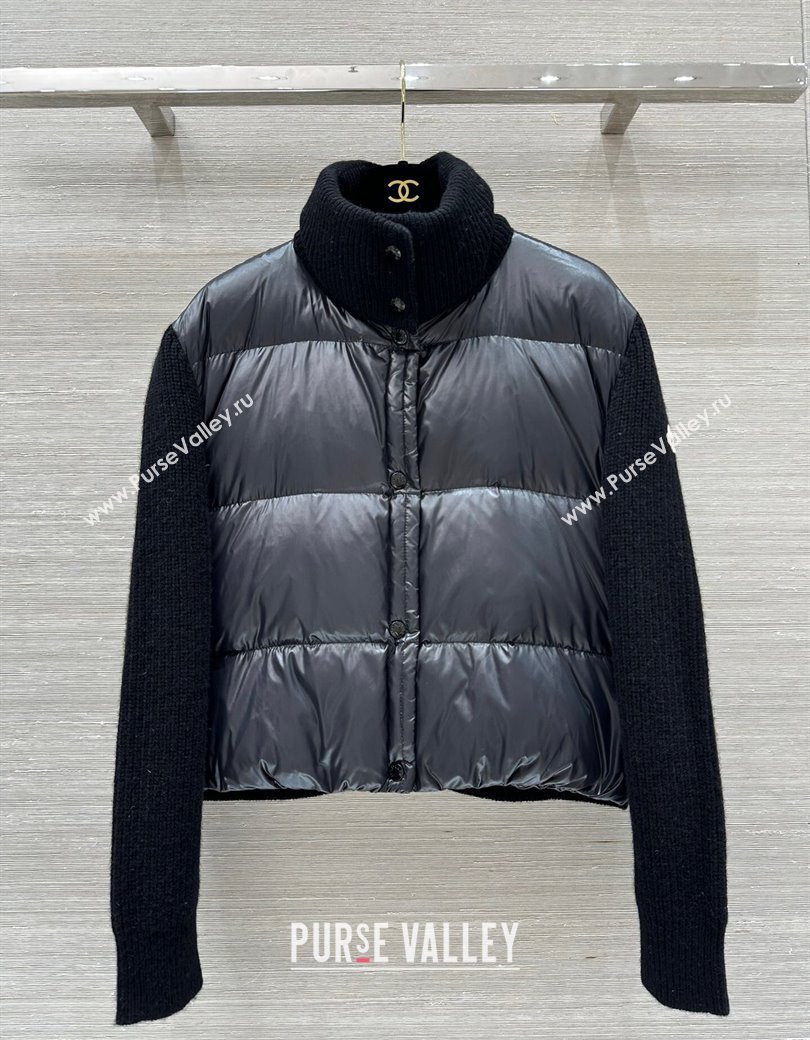 Moncler Knit and Down Jacket Black 2024 1219 (QI-241219036)