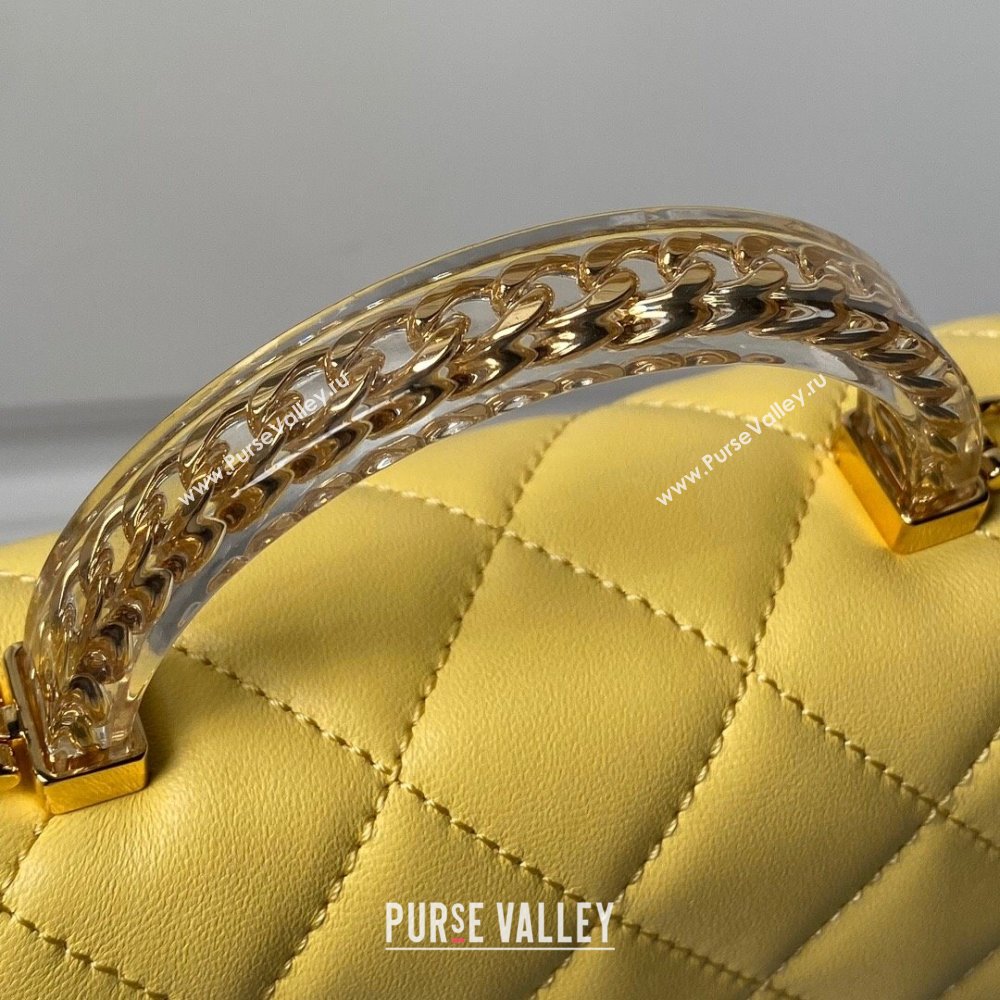 Chanel Mini Flap Bag with Top Handle AS4847 Yellow 2024 (YEZI-24051304)